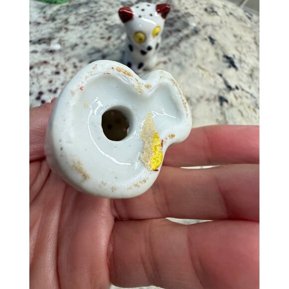 VTG MCM  1950s Japan Dalmation Dog S&P Shakers Yellow Eyes Ceramic kitschy Read - Picture 10 of 12
